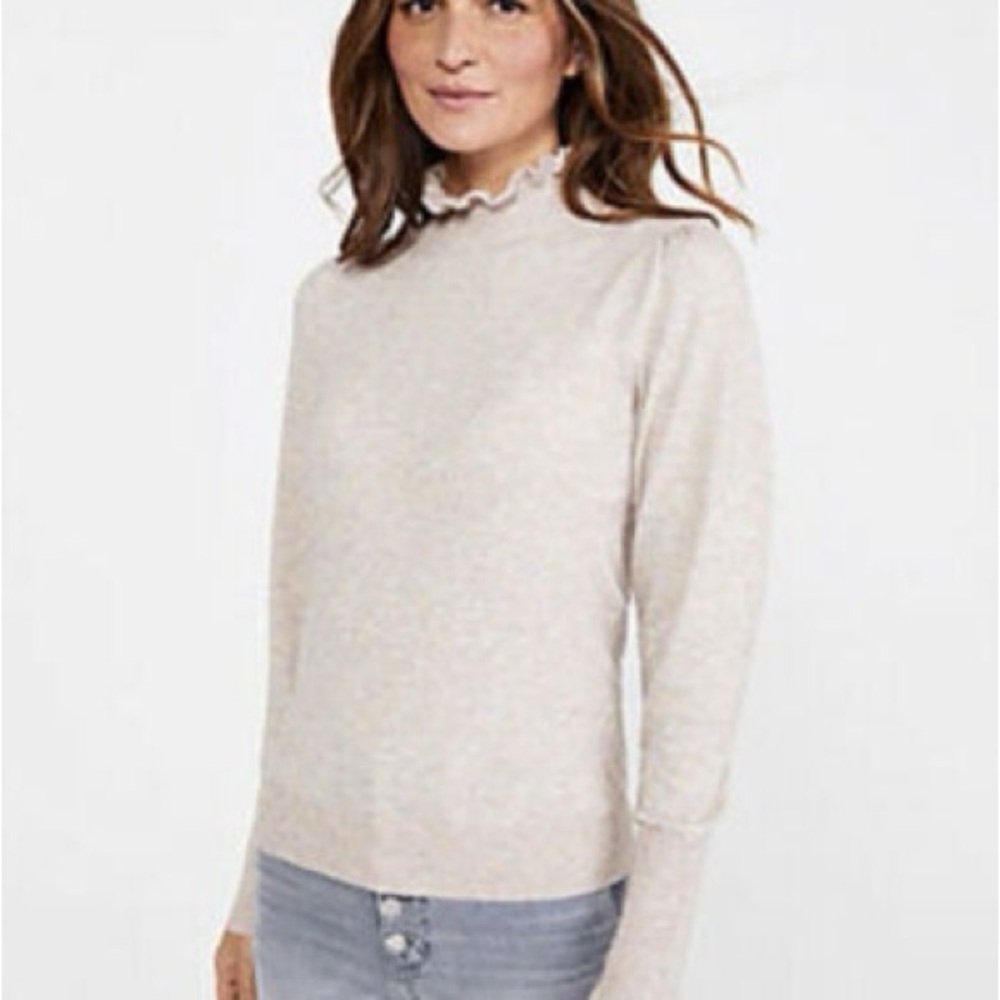 Ann Taylor Cream Turtleneck Sweater